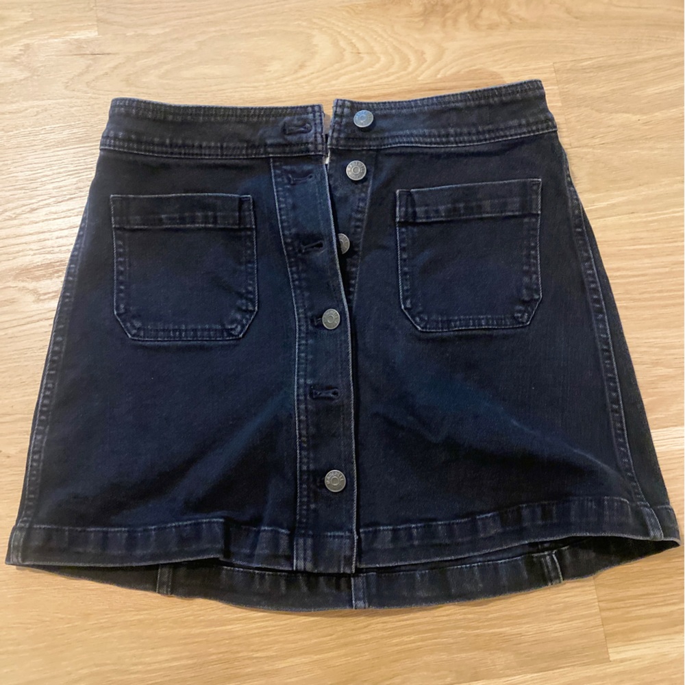 Madewell black jean mini skirt